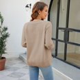 thumbnail image 4 of Women's Full Zip Knit Cardigan Sweater, Long Sleeve Relaxed Fit Crew Neck Layering Top for Casual Everyday Wear, 4 of 4