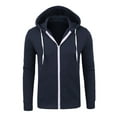thumbnail image 2 of adviicd Mens Autumn And Winter Zipper Neck Solid Sweater Long Sleeve Fashion Top Sweatshirt Coat (Navy,2XL), 2 of 5