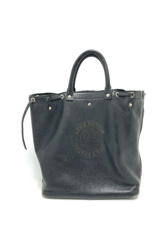 Pre-Owned LOUIS VUITTON M95252 Tobago T&B Shoe Bag Tote Leather Women's Noir Black (Fair)