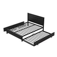 thumbnail image 6 of Euroco Queen Platform Bed with 2 Drawers and Trundle,Solid Metal Frame with Headboard for Adults,Black, 6 of 17