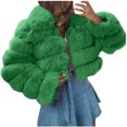 thumbnail image 2 of ICHUANYI Clearance Women's 2023 Winter Fleece Cropped Jacket Faux Long Sleeve Warm Outerwear Fall Clothes(Green, XXL) ICHUANYI WER2023081510987, 2 of 5