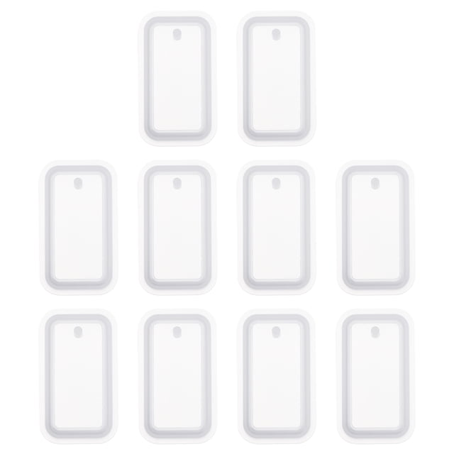 Uxcell 10 Pcs Moldes Rectangulares de Resina para Llaveros, Kit de Moldes de Silicona Epóxica con Agujero para Colgantes de Llaveros y Joyería