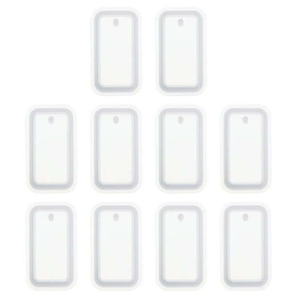 Uxcell 10 Pcs Moldes Rectangulares de Resina para Llaveros, Kit de Moldes de Silicona Epóxica con Agujero para Colgantes de Llaveros y Joyería