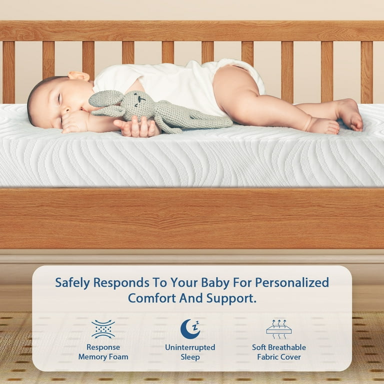 Komcot Baby Crib Mattress, 5 Waterproof Baby Mattress for Crib, Dual Sided  Comfort Memory Foam Infant and Toddler Bed Mattress, Removable Cover, Fits