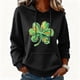 thumbnail image 1 of Xuyuer Womens St. Patrick's Day Clover Print Hoodie Casual Long Sleeve Sweatshirt Irish Shamrock Pullover Tops Sweatshirts Clover Print Shirts Casual Irish Gift Loose Fit Tops, 1 of 6