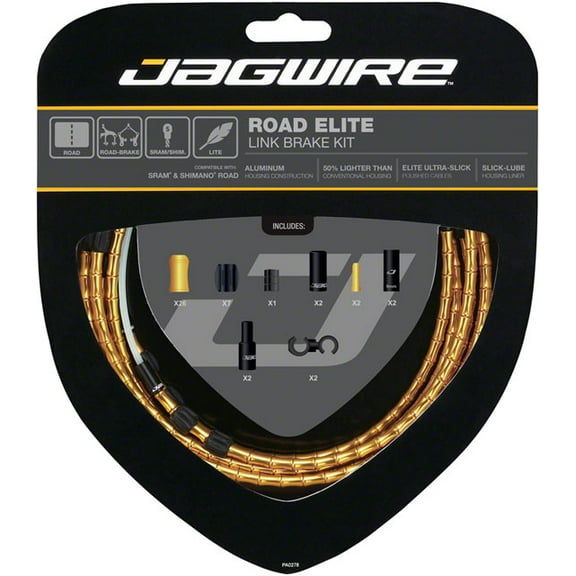 Jagwire Road Elite Link Brake Cable Kit SRAM Shimano Ultra-Slick Gold