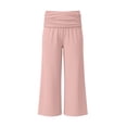 thumbnail image 6 of Kids Wide Leg Fold Over Yoga Pants Coral Girl Yogahose Lounge Pant Ruched Waist Sports Foldover Sweatpants, 6 of 7