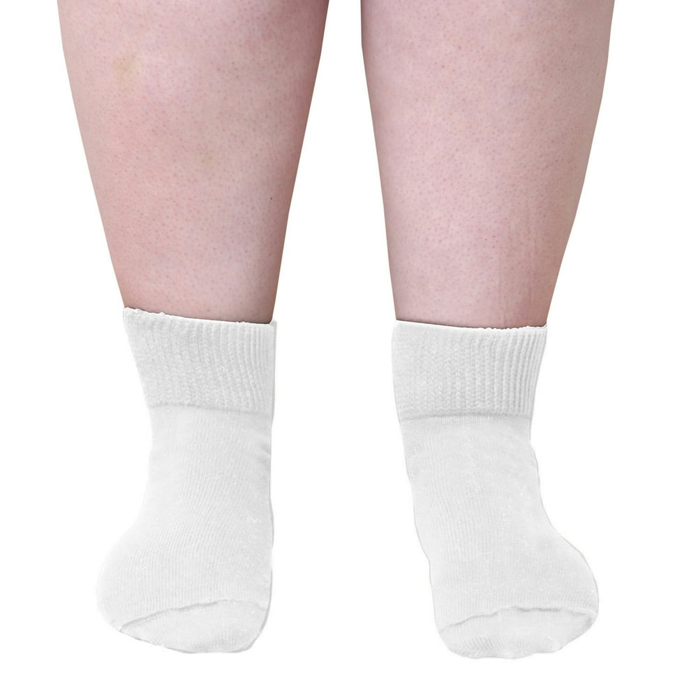 Extra Wide ExtraWide Medical (Diabetic) Quarter Socks for Men, White