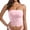 Pink, variant on Women's Basic Tube Tops Built in Shelf Bra Strapless Crop Tops Bandeau Longline Padded Push Up Bra