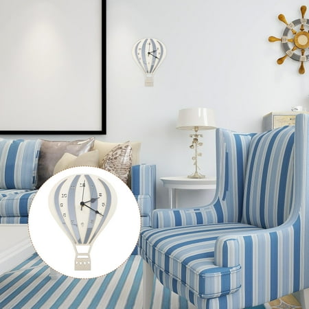 FENGGUIQU No Ticking Grey Wall Clock with Hot Air Balloon Theme for Home Decoration