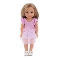 thumbnail image 1 of Muñeca de niña poseable de 15 pulgadas, moda de cabello largo, lindo simulado con ojos grandes, vestido morado, juguete para niños, 1 of 14