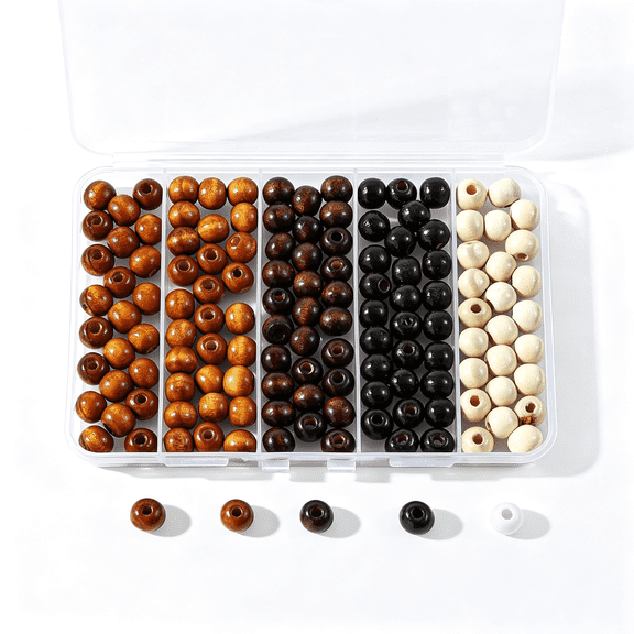 BZCOE 140Pcs Large Hole Wooden Beads for Crafts, 5 Colors Vintage Unfinished Wood Hair Bead 9X10Mm Wooden Loose Spacer Beads for Macrame Decorations Diy Jewelry Making, Bracelets