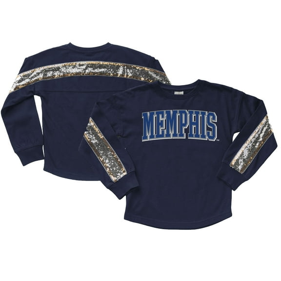Girls Youth Gameday Couture Navy Memphis Tigers Guess Who's Back Long Sleeve T-Shirt