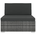 thumbnail image 3 of vidaXL Patio Furniture Rattan Sofa Chair Middle Seat with Cushions Poly Rattan, 3 of 4