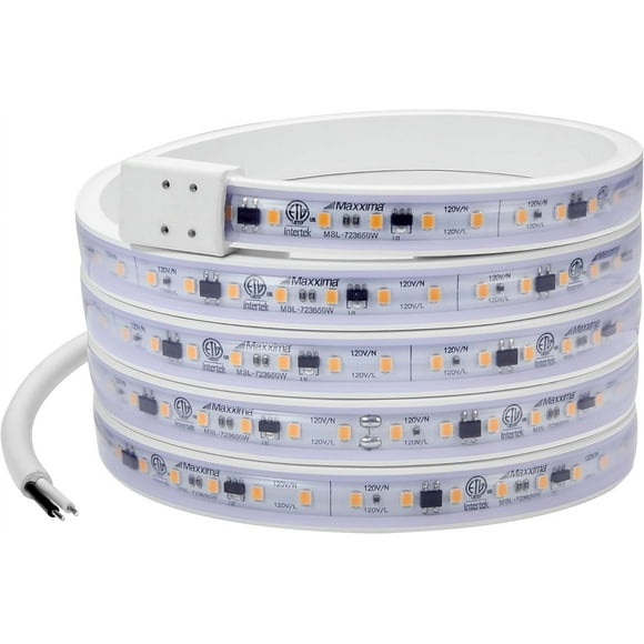 TRAHOO-72 in. Hardwired LED Under Cabinet Strip Light, 2760 Lumens, 3000K Warm White, Kitchen and Living Room 120V White Cove Lighting, No Power Supply Needed