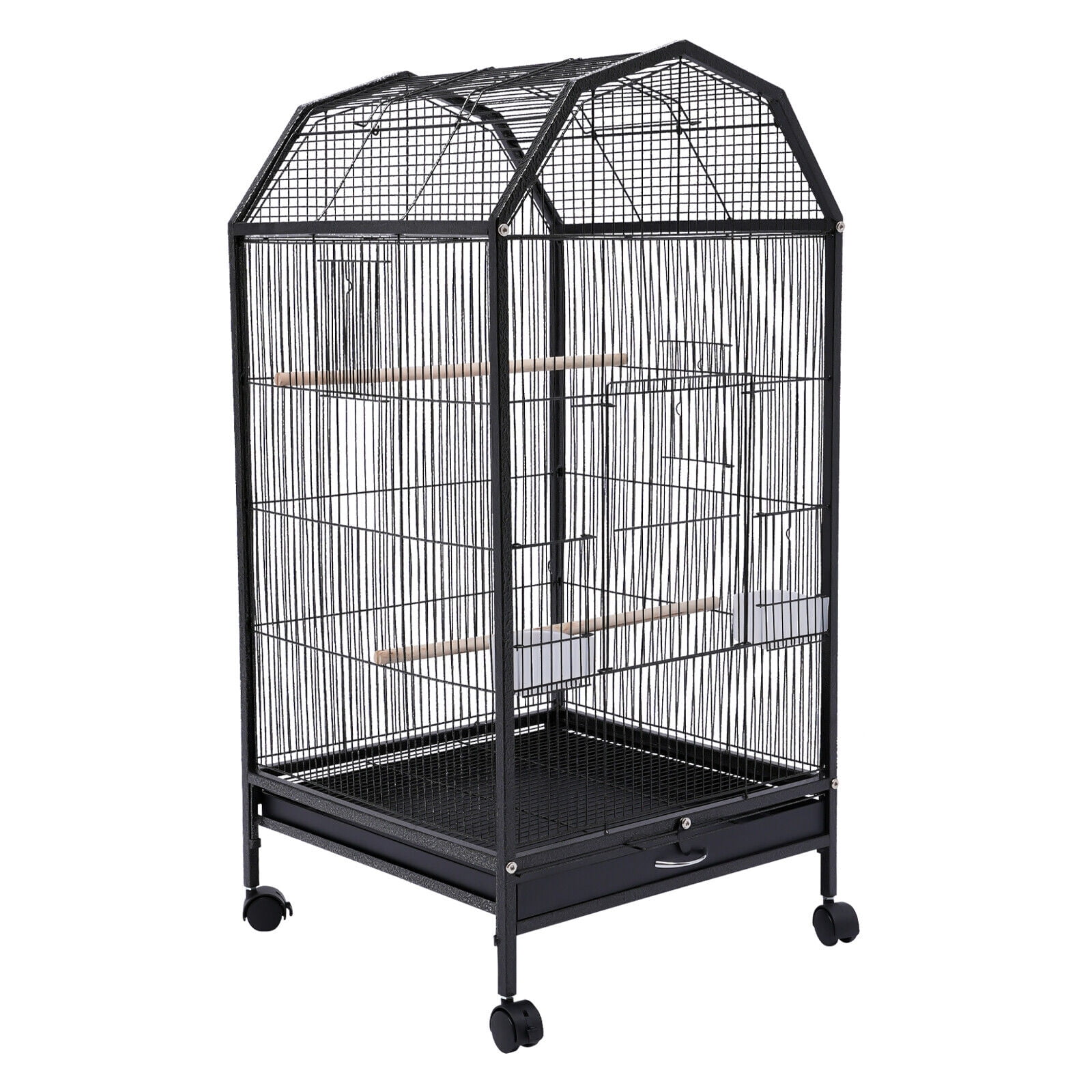 TOOL1SHOoo Spacious Metal Cage with Stand for Large Finch Flight Perfect Pet Home,Black