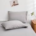thumbnail image 3 of Move Over Light Grey Pillowcases Queen, Soft Washed Microfiber Pillow Cover Set of 2, Solid Pattern, 2 Pack, 3 of 7