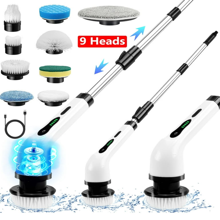  SYNOSHI  Electric Spin Scrubber, Power Cleaning Brush with 3  Heads, Cordless Waterproof Shower Scrubber with Dual Speed, Perfect for  Cleaning Bathroom, Tile, Cars, Floor. Electric scrub brush for tub 