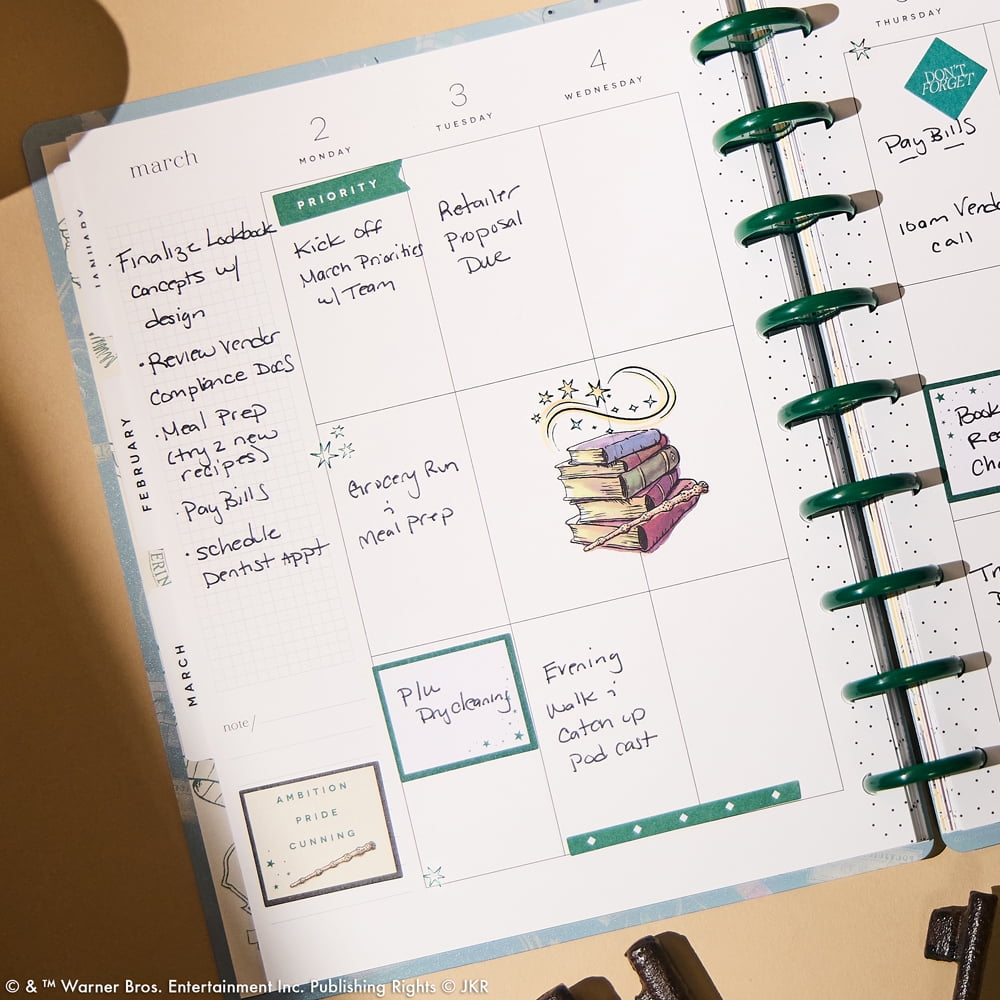 Happy Planner Harry Potter Slytherin Magic Jan-Dec 2026 12 Month Planner Classic Size
