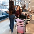 thumbnail image 4 of Byootique Makeup Train Case Kit with Cube Case Cosmetic Organizer Mermaid Pink, 4 of 9