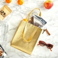thumbnail image 2 of Non Woven Reusable Tote Bags, Metallic Gold Gift Bags with Handles (10x8 In, 20 Pack), 2 of 7