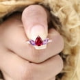 thumbnail image 2 of Pear Cut Ruby Engagement Ring Delicate Women Promise Ring Rose Gold Handmade Jewelry Vintage Amethyst Stacking Ring Anniversary Gift For Her, 2 of 2