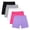 Hot Pink, variant on Girls 5-Pack Bike Shorts Elastic Waisted Yoga Dance Athletic Cotton Short Tights Under Dress Shorts