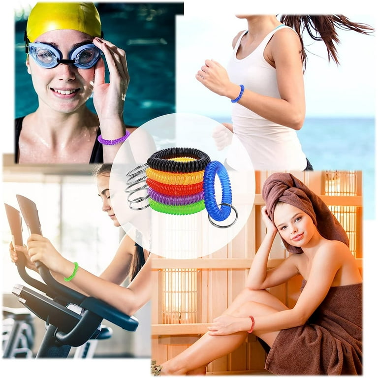 Color Wrist Coil Keychain Plastic Coil Wristband Stretch Spring