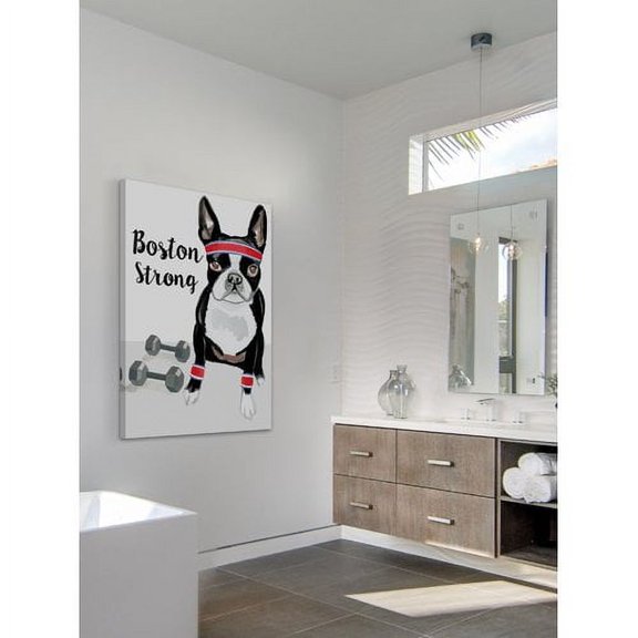 Marmont Hill "Strong Terrier" by Molly Rosner Painting Print on Wrapped Canvas