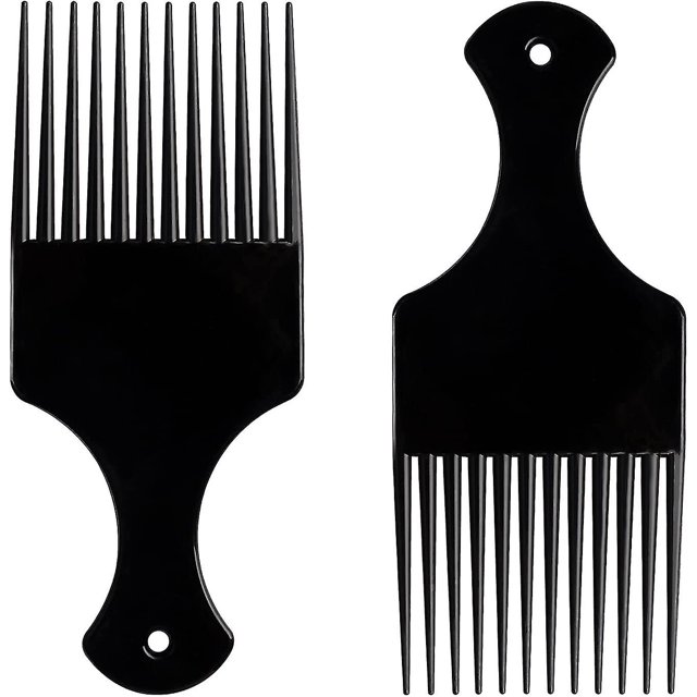 Peine para recoger el cabello de 3 piezas, púas para el cabello con puño para cabello afro, púas afro de plástico para mujeres y hombres, púa para levantar el cabello para cabello rizado