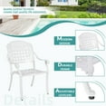 thumbnail image 2 of MEETWARM 3 Piece Patio Bistro Set, Outdoor All-Weather Cast Aluminum Dining Furniture Set Includes 2 Chairs and a 31” Round Table with Umbrella Hole for Garden Deck, White, 2 of 8