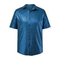 thumbnail image 5 of Lycaql Dress Shirt for Men Mens Sequin Short Sleeved Shirt Slim Fashion Short Sleeved T Shirt Hipster Mens Bright Shirt Nightclub Base Shirt(Blue,M), 5 of 6