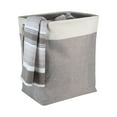 thumbnail image 4 of Simplify Collapsible Large Polyester Laundry Hamper with Rope Handles, Gray and Beige, 4 of 8