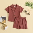 thumbnail image 2 of Kids Toddler Baby Girls Spring Summer Solid Cotton Soft Short Sleeve Shirt Short Outfits Clothes Checke Top And Bottom, 2 of 5