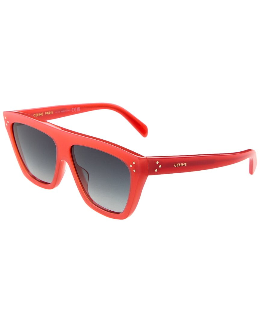 Celine CL40254U Silver Hexagon Sunglasses with Grey Lens