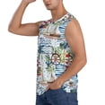 thumbnail image 3 of Fotbe Watercolor Sailboat Men's Camiseta sin Mangas Estampada para Hombres, Playera Casual para Gimnasio, Entrenamiento, Playa-3X-Large, 3 of 7
