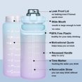 thumbnail image 2 of Botella de agua RYI Motivational de 1,9 L con pajita sin BPA, azul y morado, 2 of 7