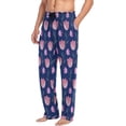 thumbnail image 4 of Navy Red Rose Men's Pajama Pants Lightweight Sleepwear Bottom Lounge Pants, 4 of 6
