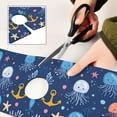 thumbnail image 6 of Yayeee Faucet Mat for Kitchen Sink 14.7" Diatomite Long Splash Guard Pad, Blue Jellyfish, 2 Pack, 6 of 7