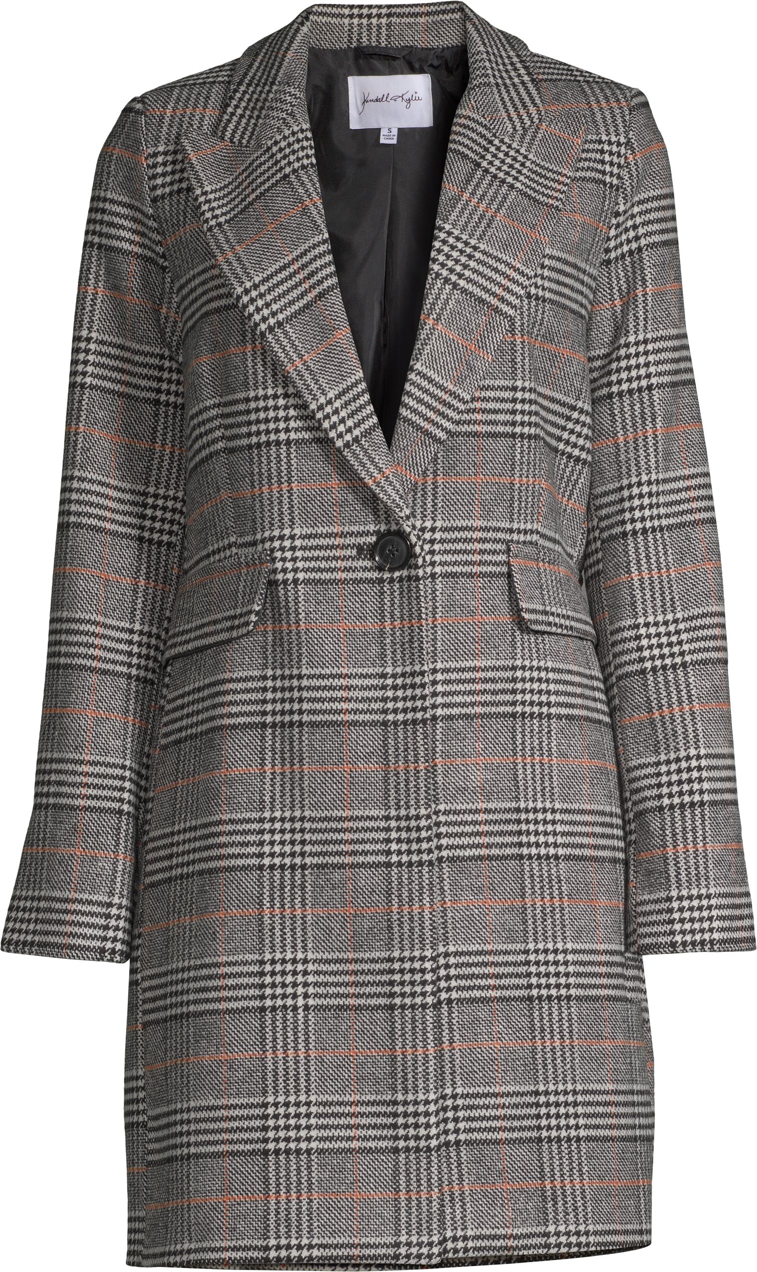 Kendall + Kylie Women's Plaid Coat - image 2 of 6