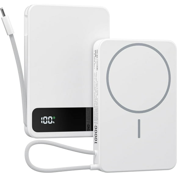 Biwat-Magnetic Power Bank, 10,000mAh Wireless Portable Charger for Mag-Safe 15W Fast Charging, Battery Pack with USB-C Cable 20W in/Out for iPhone Air/17/16/15/14/13/12/Plus/Pro/Pro Max, AirPods & Mo