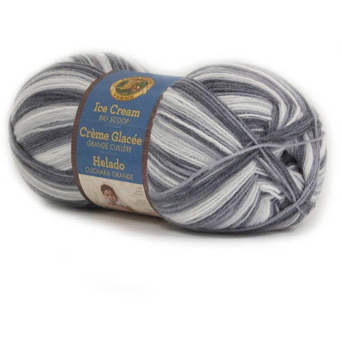 Lion Brand Yarn Ice Cream Big Scoop Cookies and Cream SelfStriping