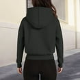 thumbnail image 4 of Women's Oversized Solid Color Zip Up Hoodie with Raglan Sleeves, Cropped Length Pullover Sweatshirt, Soft Breathable Casual Streetwear Top for Daily Wear, Parties and Vacation Outfits Dark Gray L, 4 of 5
