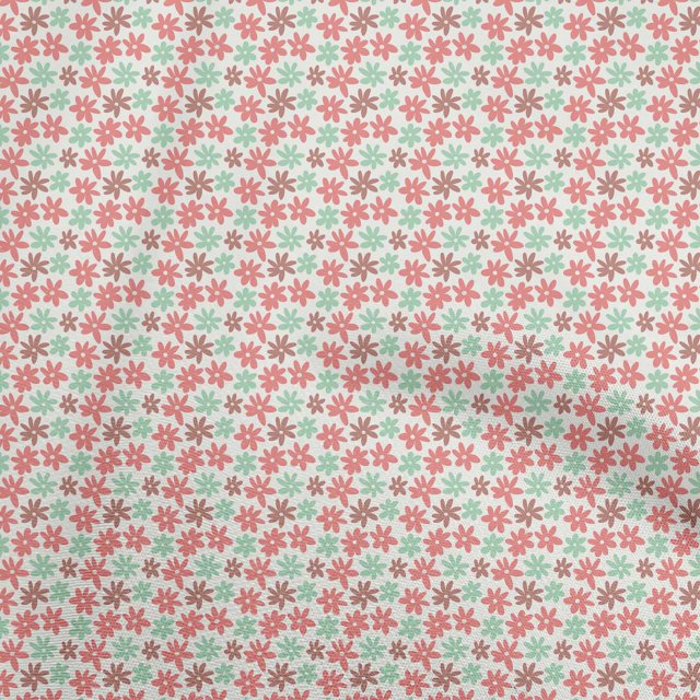 oneOone Tissu Velours Rouge à Fleurs Tissu pour Robe Tissu Imprimé au Mètre 58 Pouces de Large