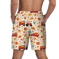 thumbnail image 4 of Uemuo Pumpkins On Red Car And Tractor Pattern Mens Swim Trunks Quick Dry Board Shorts with Mesh Lining, Stretch Beach Shorts Quick Dry No-Chafing Board Shorts-X-Large, 4 of 9