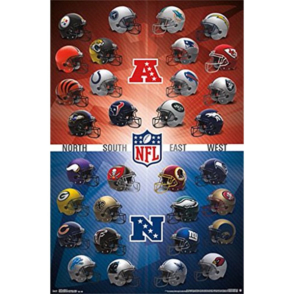 NFL Helmet Logos Poster Amazing Collage New 22x34 - Walmart.com