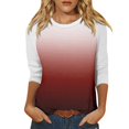 thumbnail image 2 of Shirt for Women's Fashion Casual Raglan Sleeve Round Neck 3/4 Sleeve Loose Printed T-Shirt Ladies Top, 2 of 5