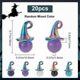 thumbnail image 2 of 1 Box 20Pcs Wizard Hat Charms Witch Hat Charm Halloween Rainbow Color Miniature Hat Charm Gemstone Bead Tiger Eye Amethyst Crystal Beads Magic Hat Charms for Charms DIY Craft, 2 of 6