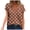 Brown, variant on Women's V-Neck Polka Dot Print T-Shirt Vintage Casual Short Sleeve Top Fashion Comfortable Spring Summer Basic Tee, Black L