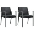 thumbnail image 2 of vidaXL 3 Piece Garden Dining Set with Cushions Poly Rattan and Steel, 2 of 5